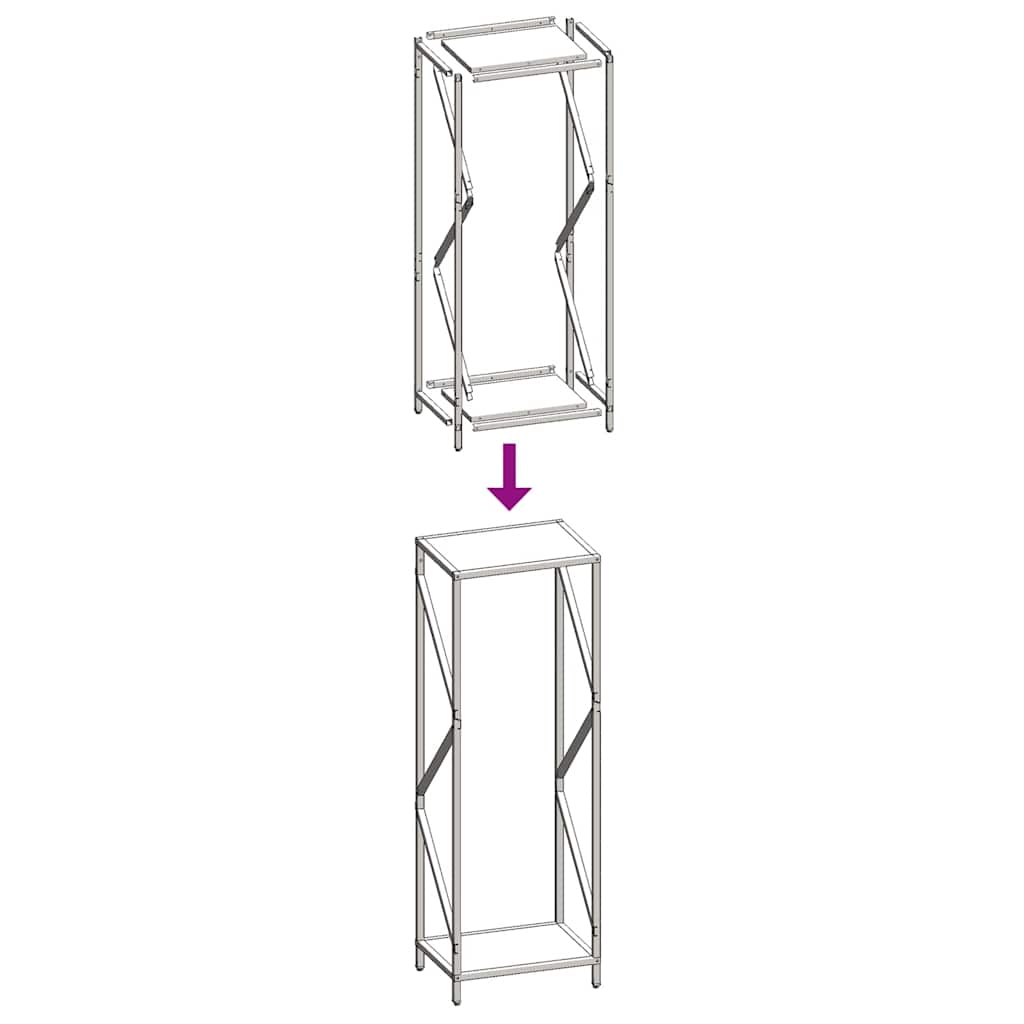 Vedstativ Hvit 34X25X100 Cm Kaldvalset Stål