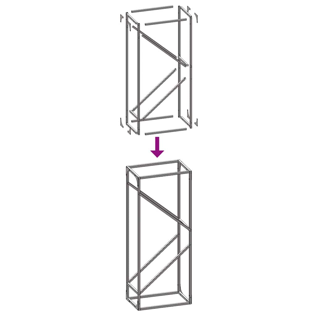 Vedstativ Hvit 40X25X100 Cm Kaldvalset Stål