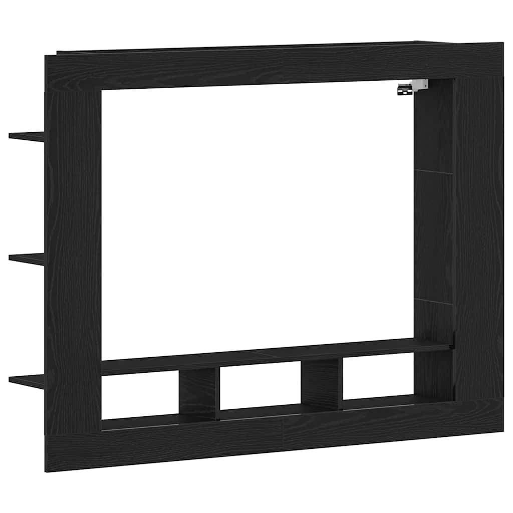 Tv-Skap Veggmontert Svart Eik 152 X 22 X 113 Cm Konstruert Tre