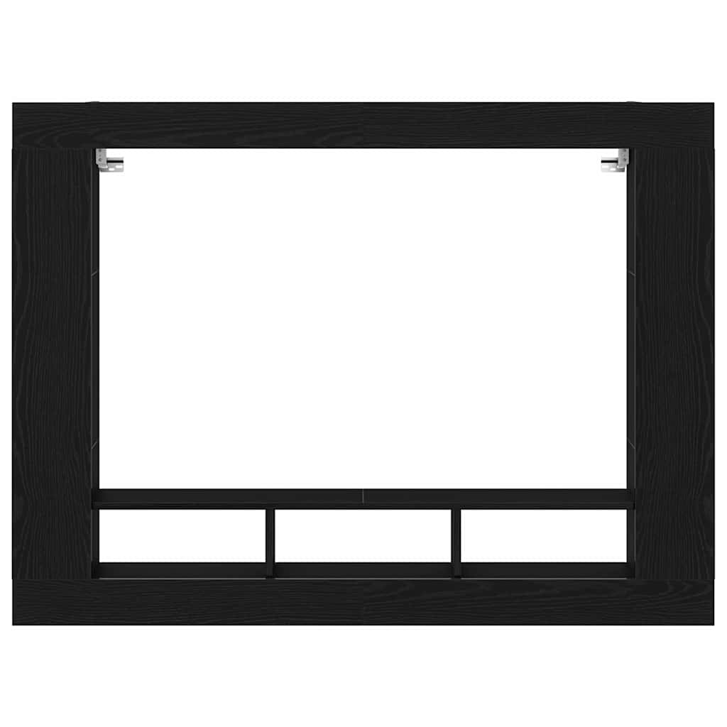 Tv-Skap Veggmontert Svart Eik 152 X 22 X 113 Cm Konstruert Tre