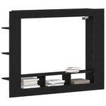 Tv-Skap Veggmontert Svart Eik 152 X 22 X 113 Cm Konstruert Tre