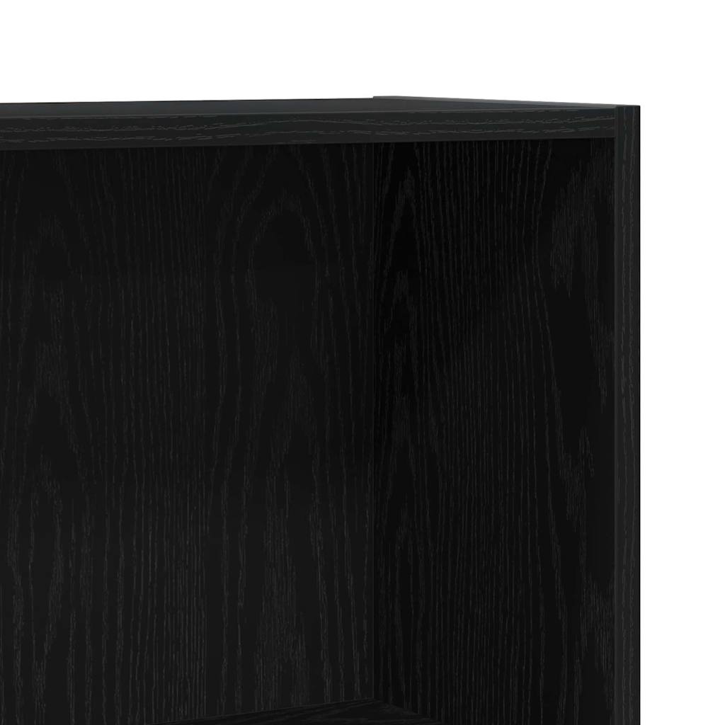 Bokskap Svart Eik 60 X 24 X 76 Cm Konstruert Tre