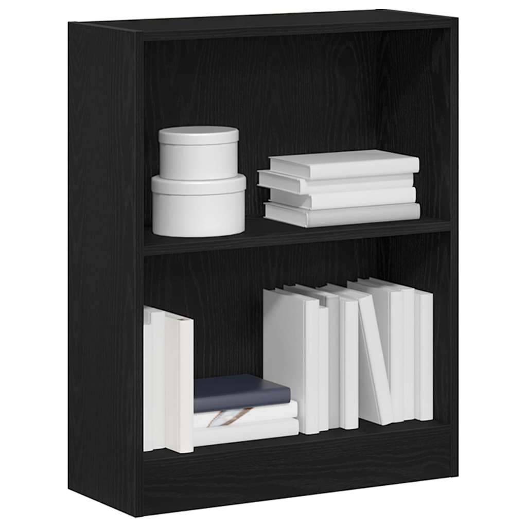 Bokskap Svart Eik 60 X 24 X 76 Cm Konstruert Tre