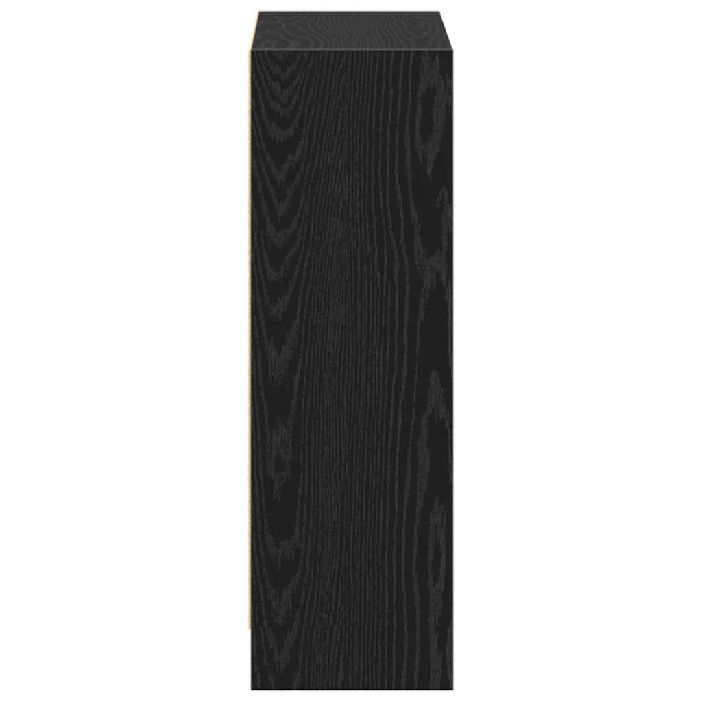 Bokskap Svart Eik 60 X 24 X 76 Cm Konstruert Tre