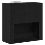 Veggskap Med Hylle Svart Eik 80 X 33 X 80 Cm Konstruert Tre