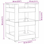 Kjøkkenvogn Gammelt Tre 60 X 45 X 80 Cm Konstruert Tre