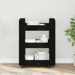 Kjøkkenvogn Svart Eik 60 X 45 X 80 Cm Konstruert Tre