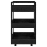 Kjøkkenvogn Svart Eik 60 X 45 X 80 Cm Konstruert Tre