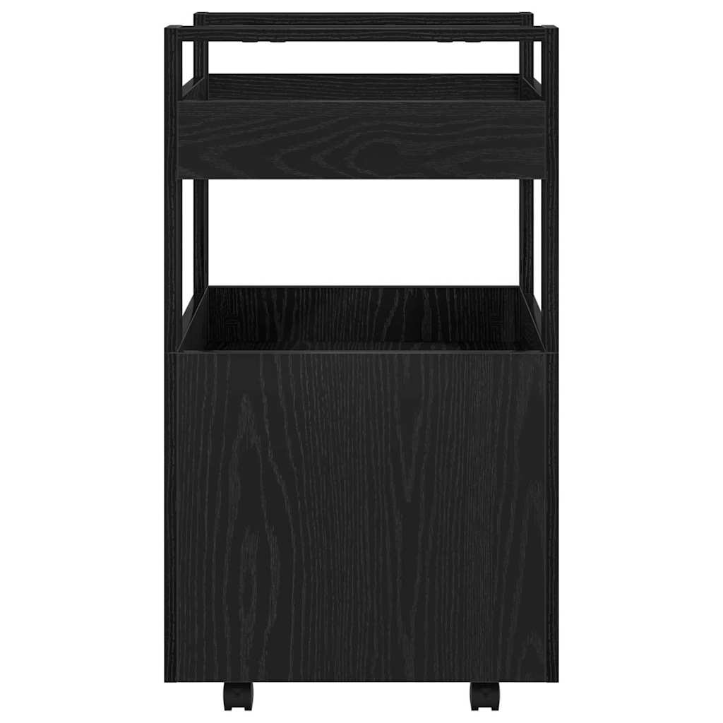 Kjøkkenvogn Svart Eik 60 X 45 X 80 Cm Konstruert Tre