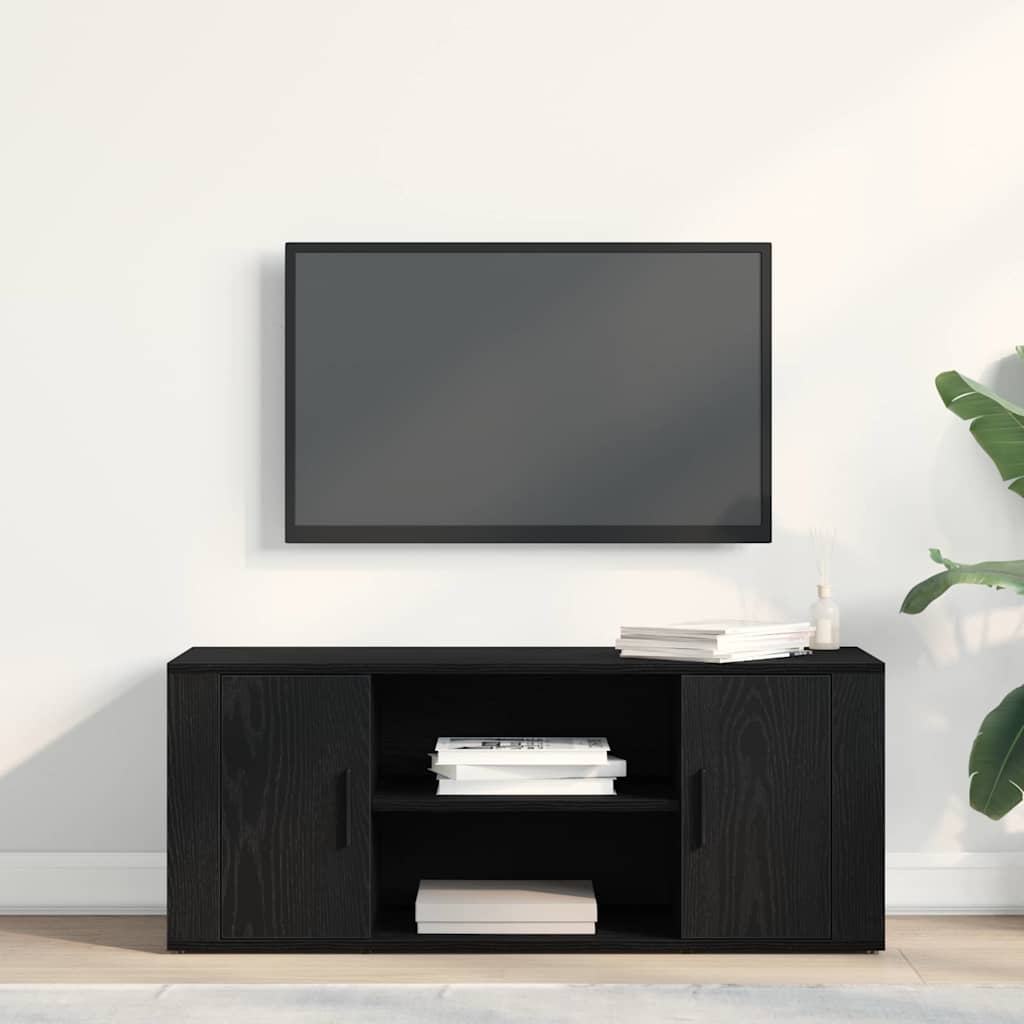 Tv-Skap Svart Eik 100 X 35 X 40 Cm Konstruert Tre
