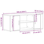 Tv-Skap Svart Eik 100 X 35 X 40 Cm Konstruert Tre