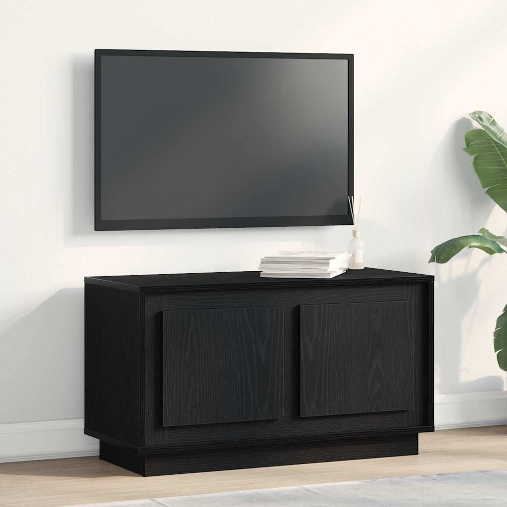 Tv-Skap Svart Eik 80 X 35 X 45 Cm Konstruert Tre