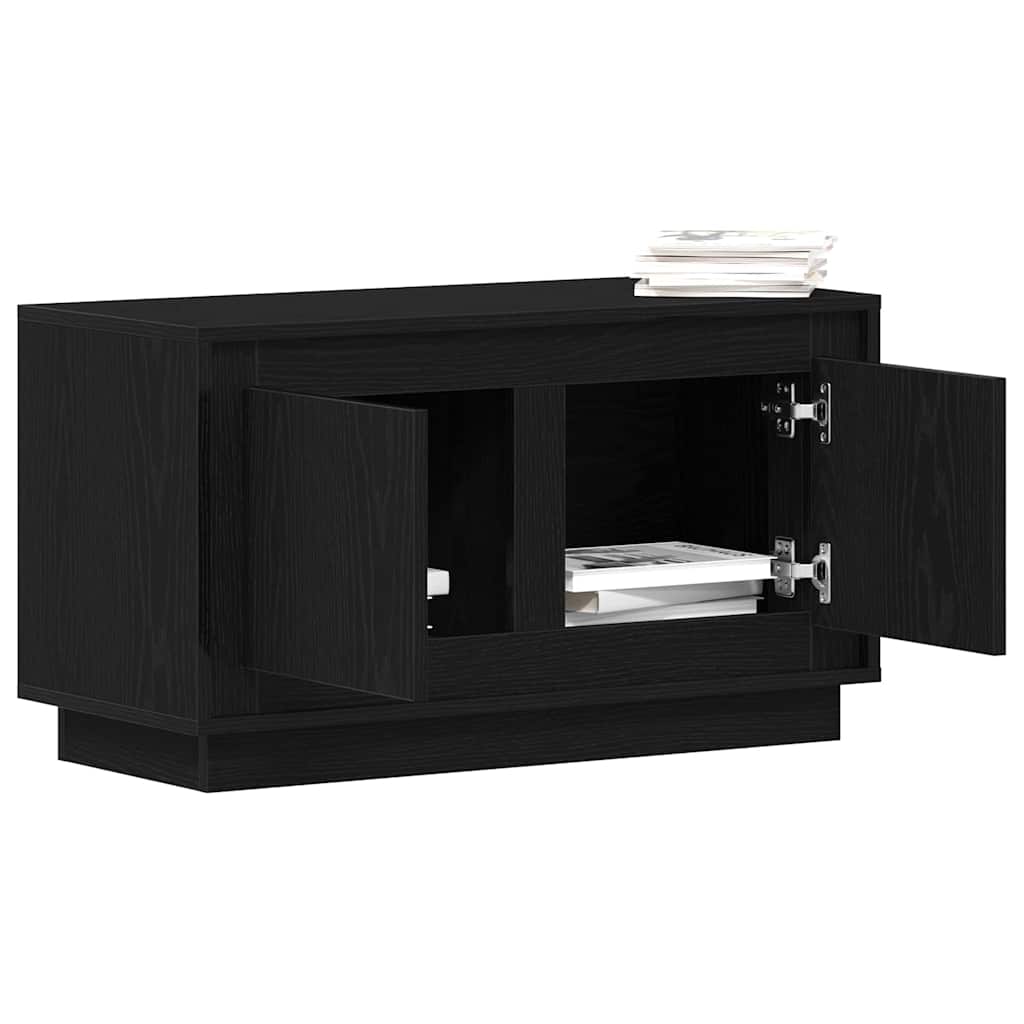 Tv-Skap Svart Eik 80 X 35 X 45 Cm Konstruert Tre