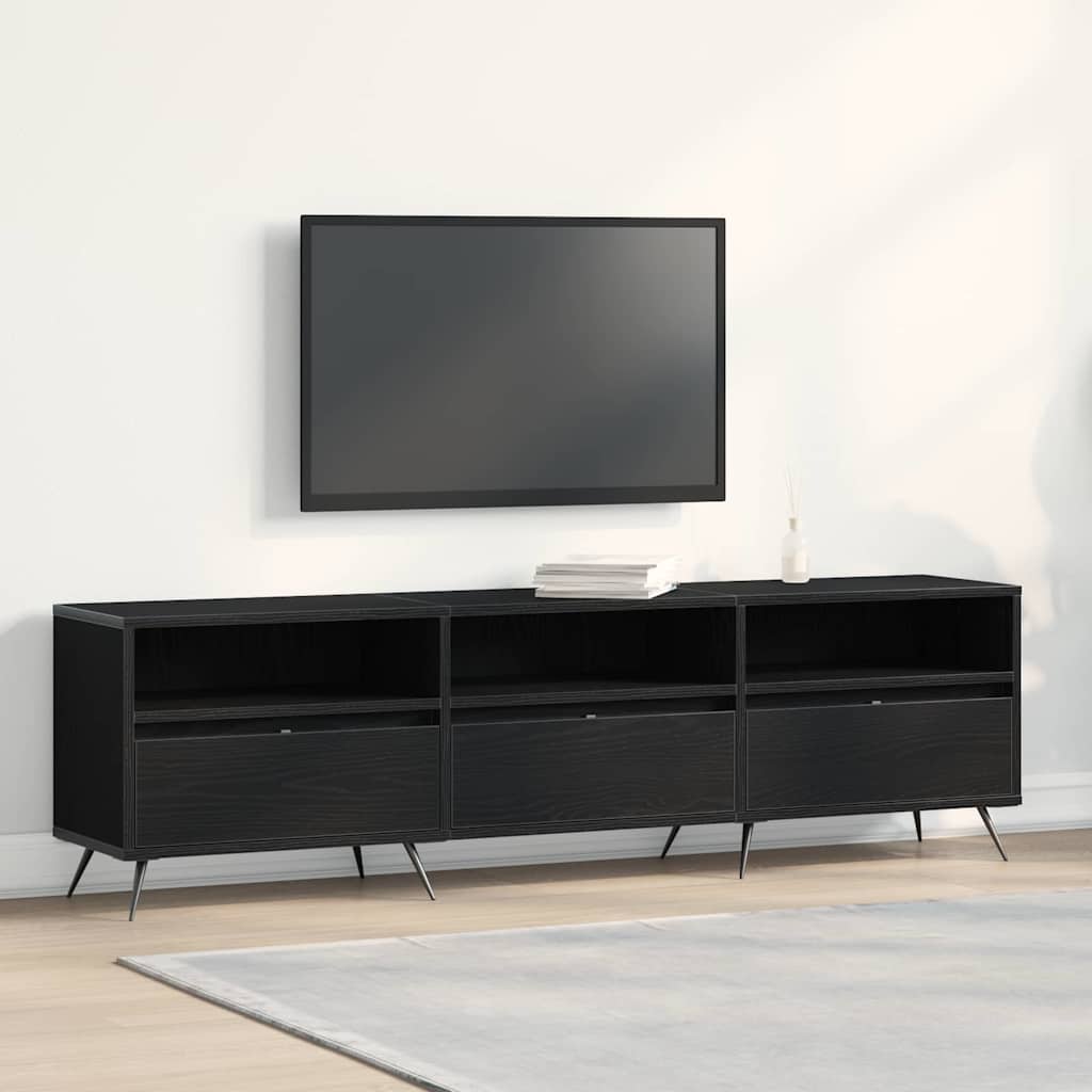 Tv-Skap Svart Eik 150 X 30 X 44,5 Cm Konstruert Tre