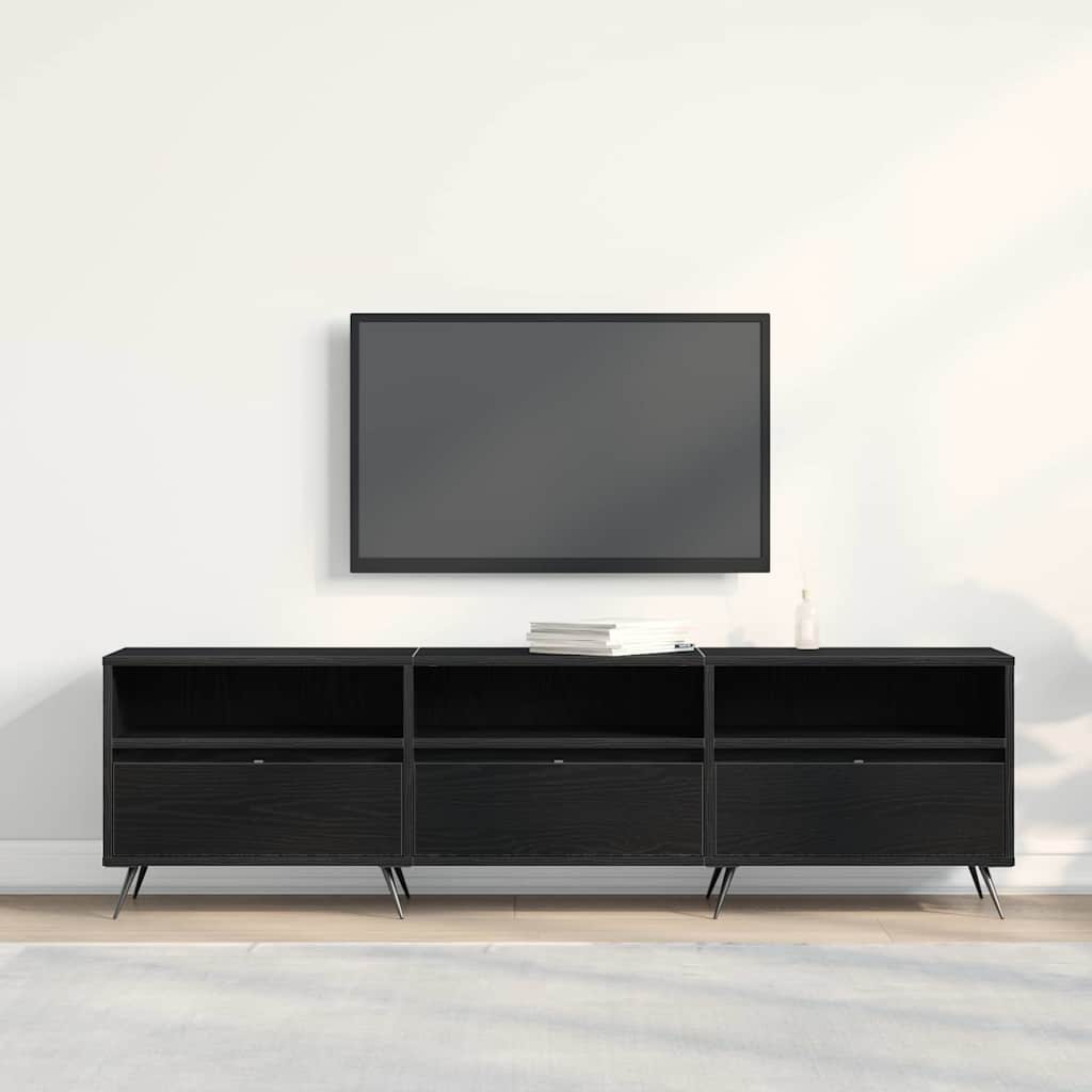 Tv-Skap Svart Eik 150 X 30 X 44,5 Cm Konstruert Tre