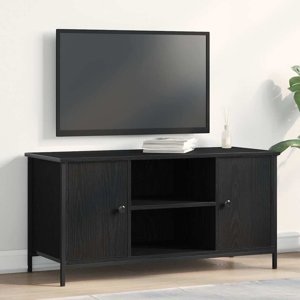Tv-Skap Svart Eik 100 X 40 X 50 Cm Konstruert Tre