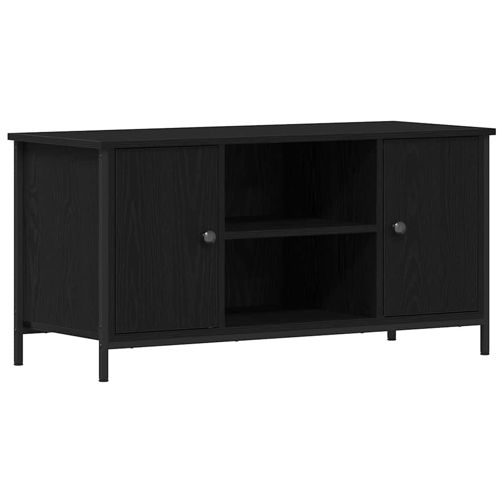 Tv-Skap Svart Eik 100 X 40 X 50 Cm Konstruert Tre