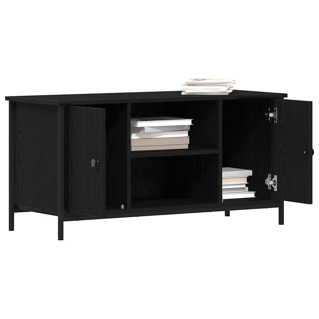 Tv-Skap Svart Eik 100 X 40 X 50 Cm Konstruert Tre
