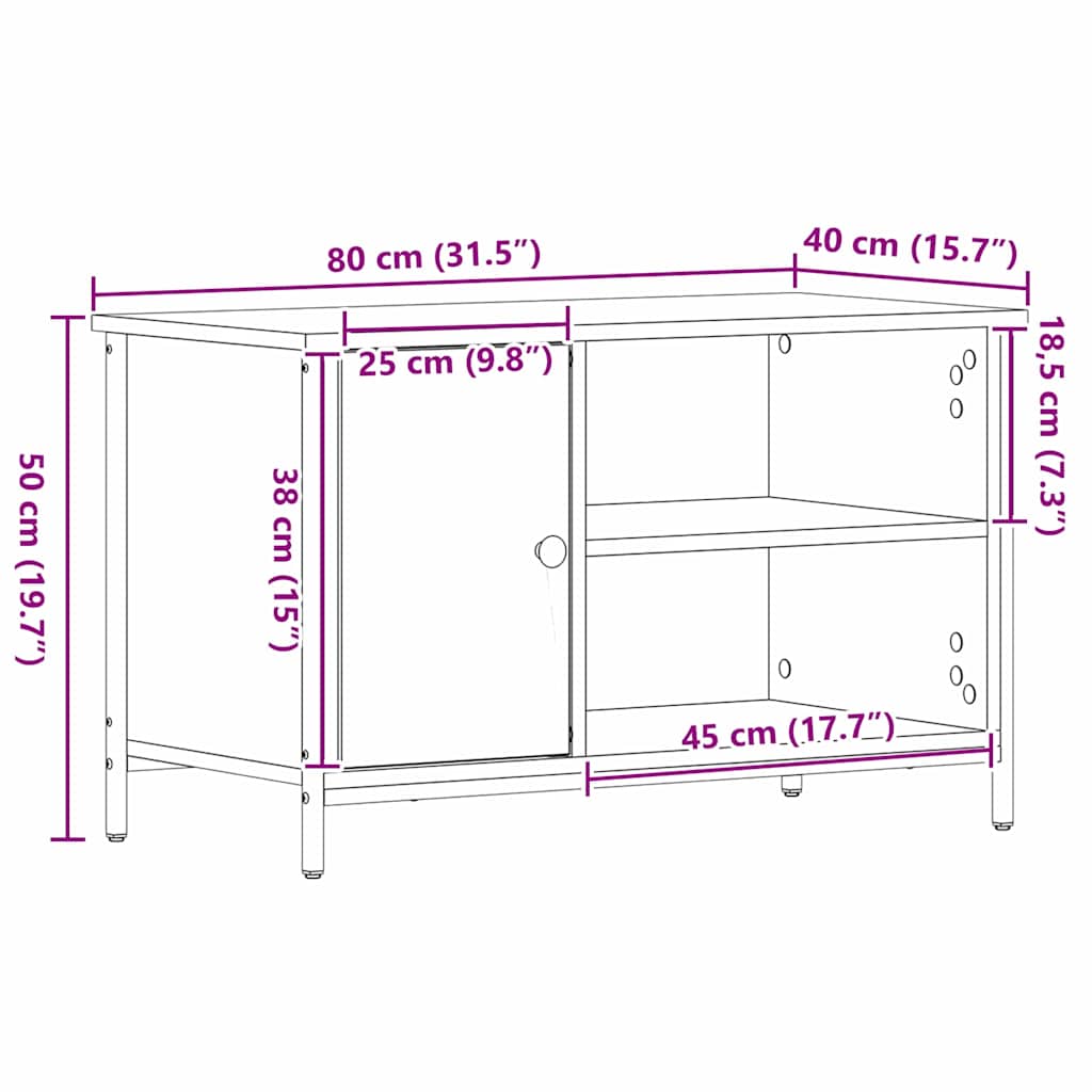 Tv-Skap Gammelt Tre 80 X 40 X 50 Cm Konstruert Tre