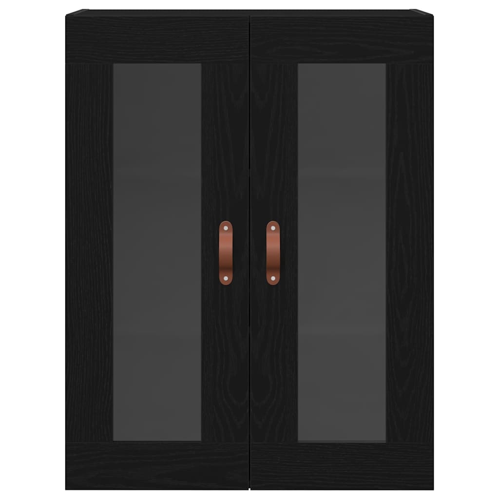 Veggskap Veggmontert Svart Eik 69,5 X 34 X 90 Cm Konstruert Tre