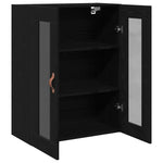 Veggskap Veggmontert Svart Eik 69,5 X 34 X 90 Cm Konstruert Tre