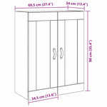 Veggskap Veggmontert Svart Eik 69,5 X 34 X 90 Cm Konstruert Tre