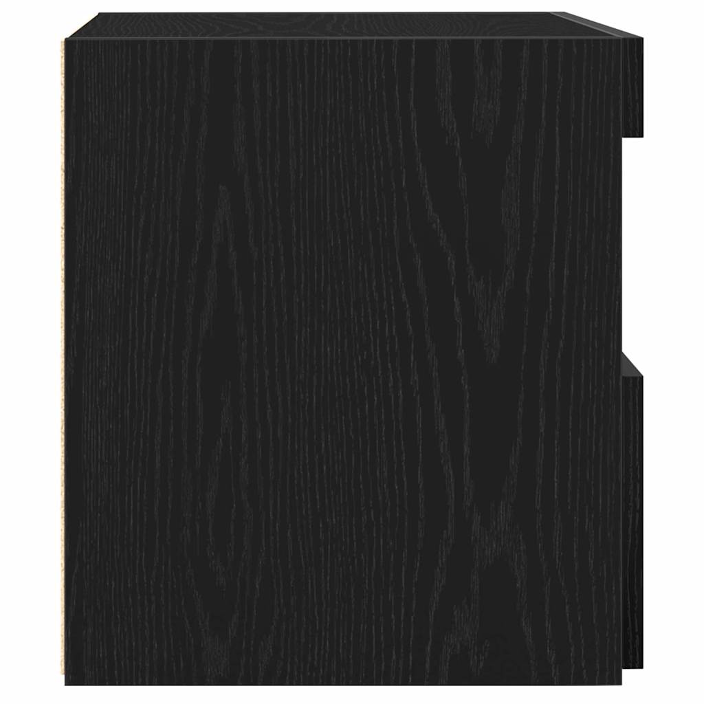 Nattbordskap Med Skuff Svart Eik 50 X 40 X 45 Cm Konstruert Tre