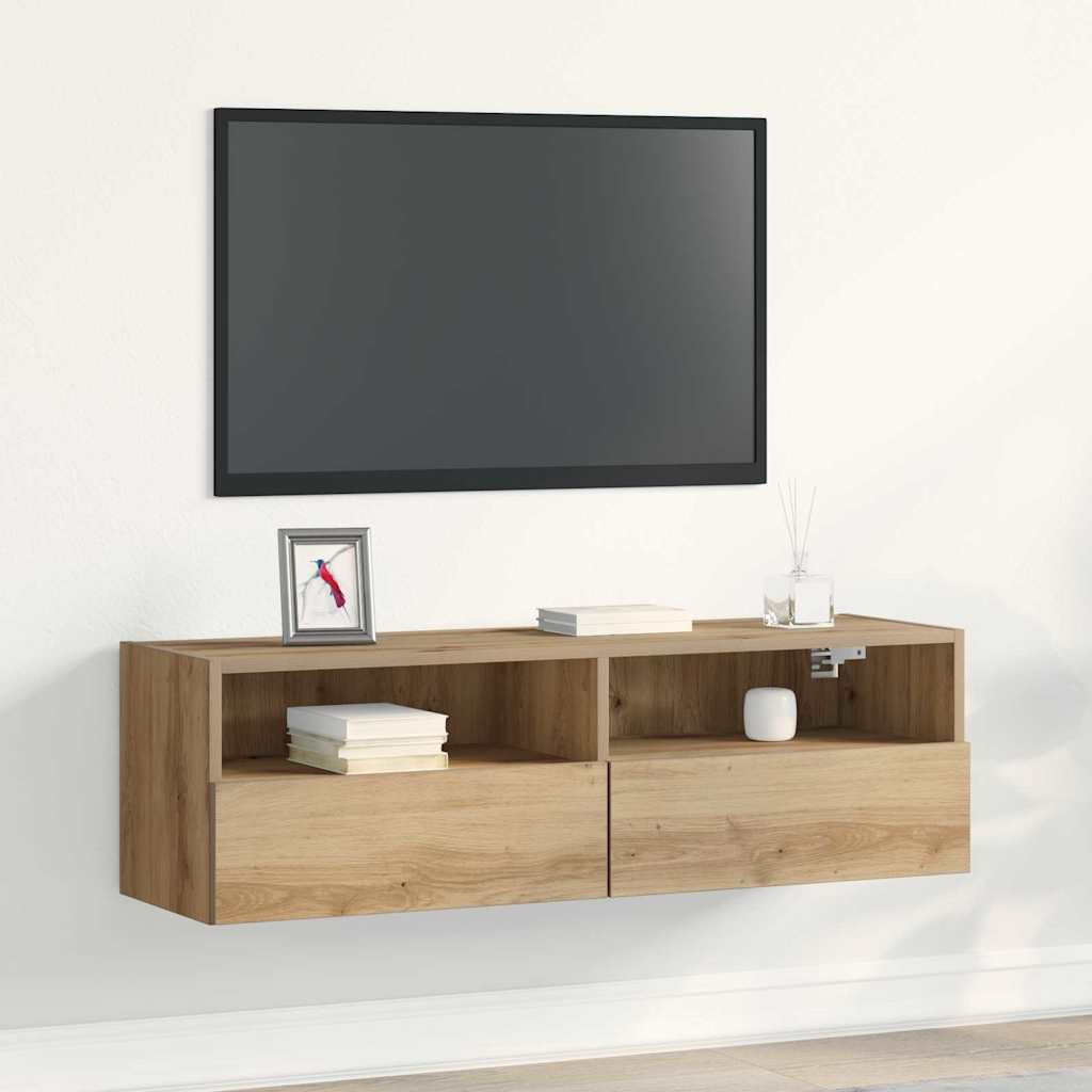 Tv Veggskap Artisan Eik 100 X 30 X 30 Cm Konstruert Tre