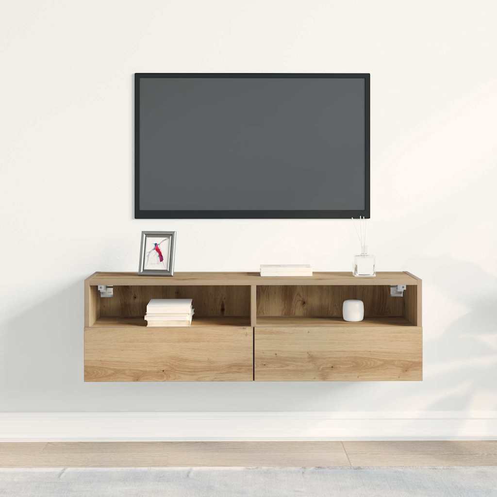 Tv Veggskap Artisan Eik 100 X 30 X 30 Cm Konstruert Tre