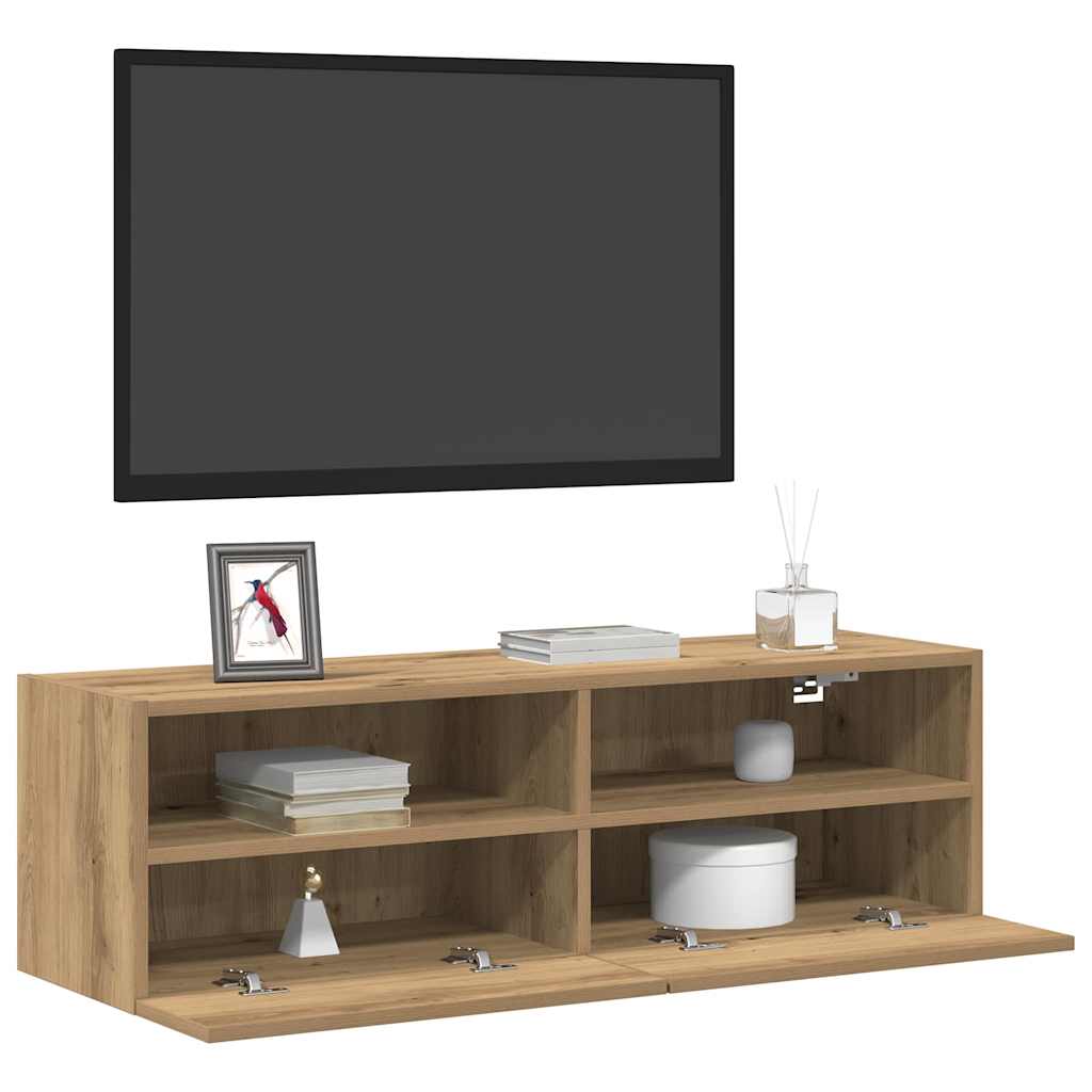 Tv Veggskap Artisan Eik 100 X 30 X 30 Cm Konstruert Tre