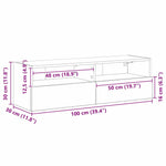 Tv Veggskap Svart Eik 100 X 30 X 30 Cm Konstruert Tre