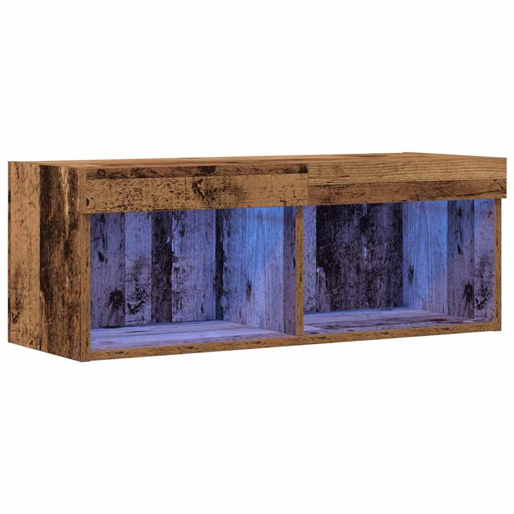 Tv-Benksett Gammelt Tre 80 X 30 X 30 Cm Konstruert Tre