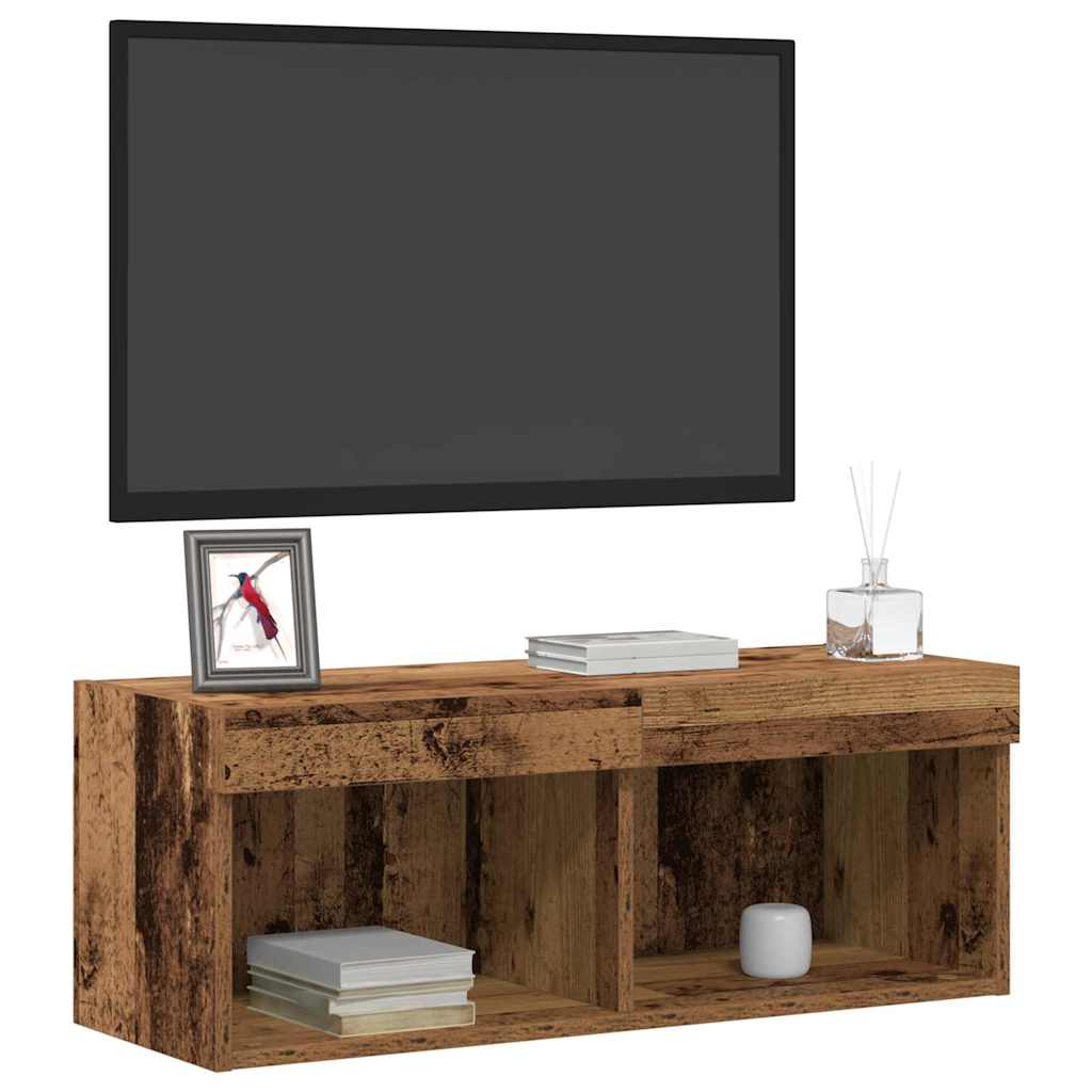 Tv-Benksett Gammelt Tre 80 X 30 X 30 Cm Konstruert Tre