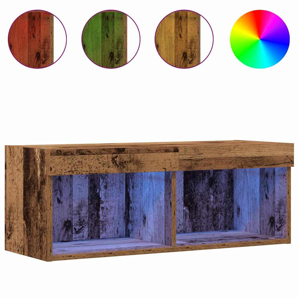 Tv-Benksett Gammelt Tre 80 X 30 X 30 Cm Konstruert Tre