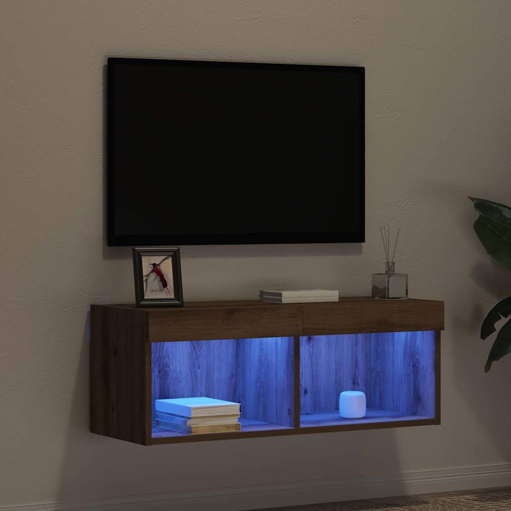 Tv-Benksett Artisan Eik 80 X 30 X 30 Cm Konstruert Tre