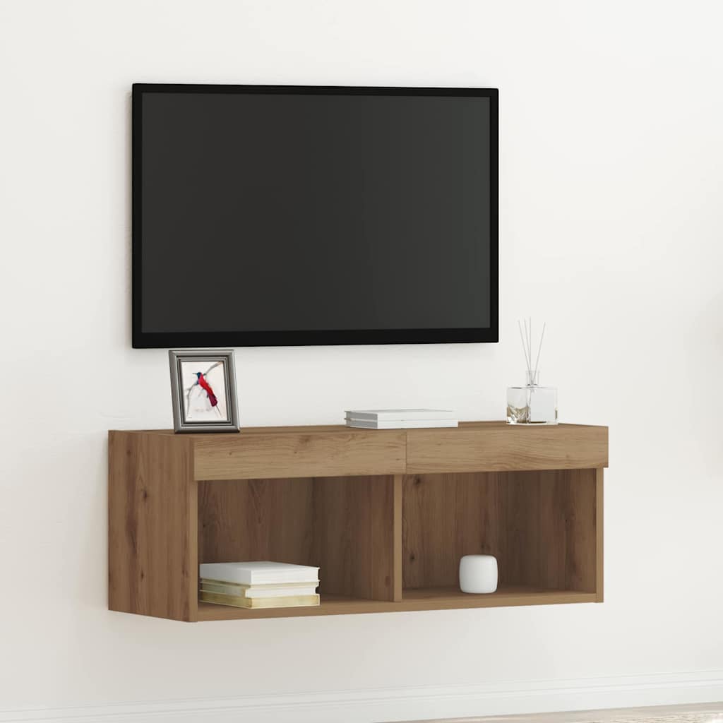 Tv-Benksett Artisan Eik 80 X 30 X 30 Cm Konstruert Tre