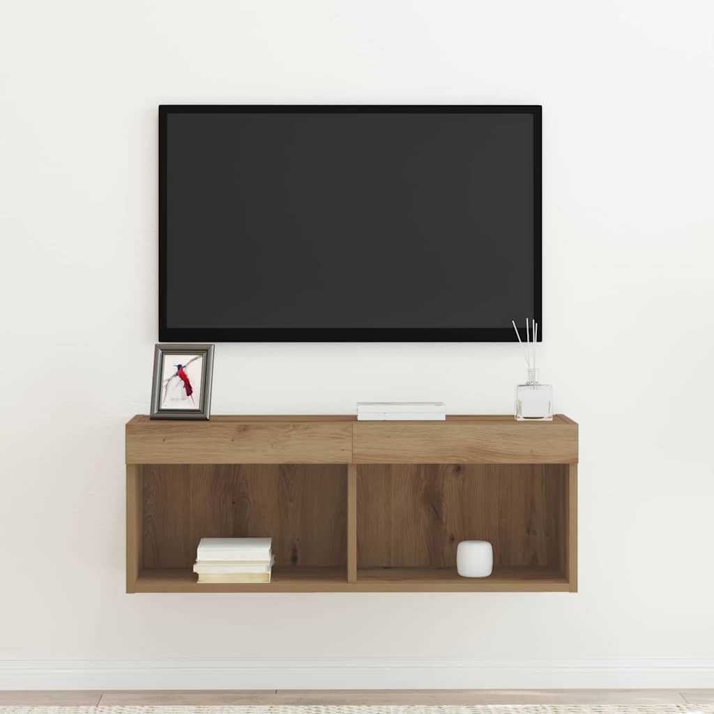 Tv-Benksett Artisan Eik 80 X 30 X 30 Cm Konstruert Tre