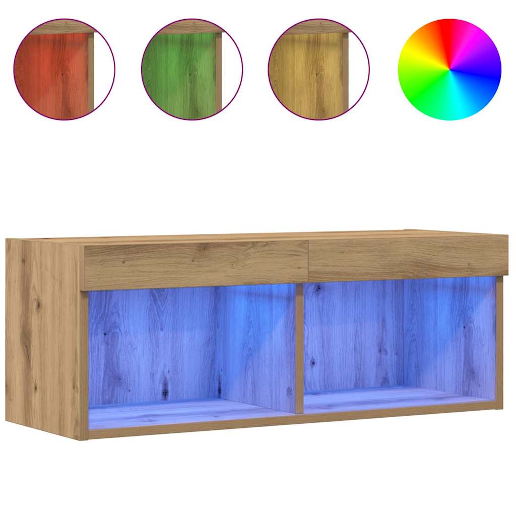 Tv-Benksett Artisan Eik 80 X 30 X 30 Cm Konstruert Tre