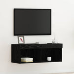 Tv-Benksett Svart Eik 80 X 30 X 30 Cm Konstruert Tre