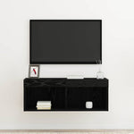 Tv-Benksett Svart Eik 80 X 30 X 30 Cm Konstruert Tre