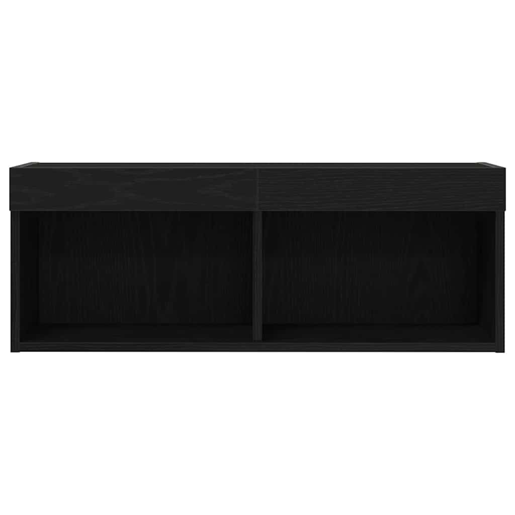 Tv-Benksett Svart Eik 80 X 30 X 30 Cm Konstruert Tre