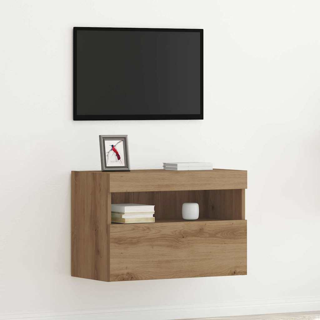 Tv Veggskap Artisan Eik 60 X 30 X 40 Cm Konstruert Tre