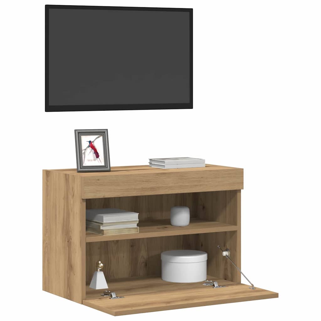 Tv Veggskap Artisan Eik 60 X 30 X 40 Cm Konstruert Tre