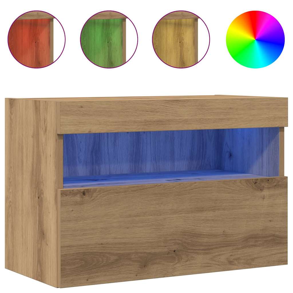 Tv Veggskap Artisan Eik 60 X 30 X 40 Cm Konstruert Tre