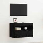 Tv Veggskap Svart Eik 60 X 30 X 40 Cm Konstruert Tre