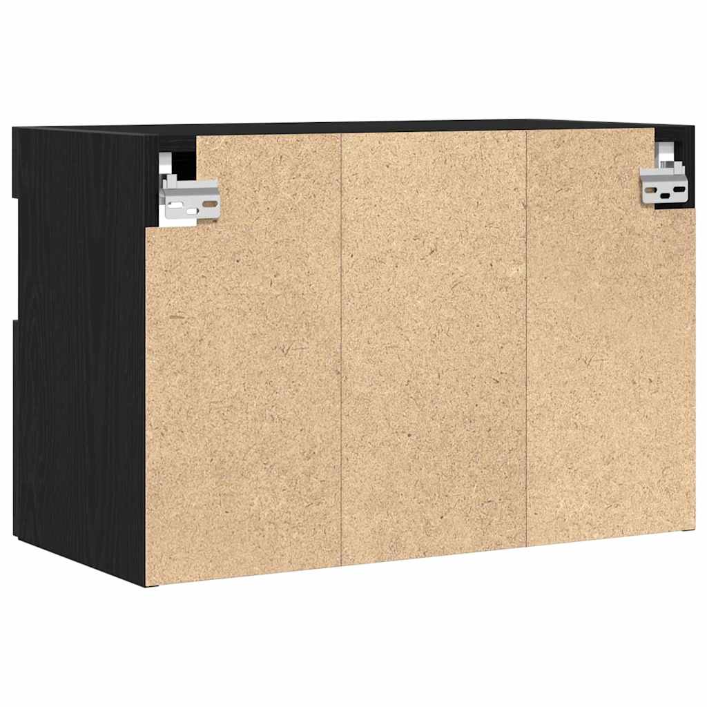 Tv Veggskap Svart Eik 60 X 30 X 40 Cm Konstruert Tre