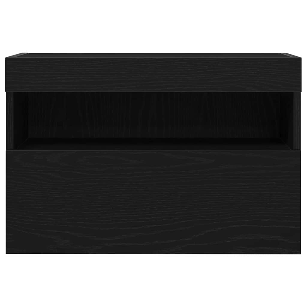 Tv Veggskap Svart Eik 60 X 30 X 40 Cm Konstruert Tre