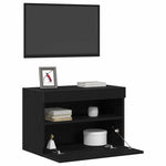 Tv Veggskap Svart Eik 60 X 30 X 40 Cm Konstruert Tre