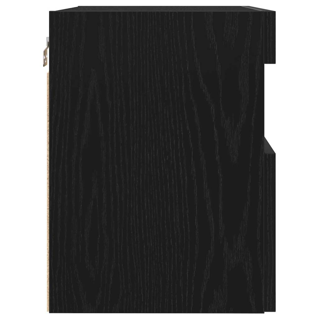 Tv Veggskap Svart Eik 60 X 30 X 40 Cm Konstruert Tre