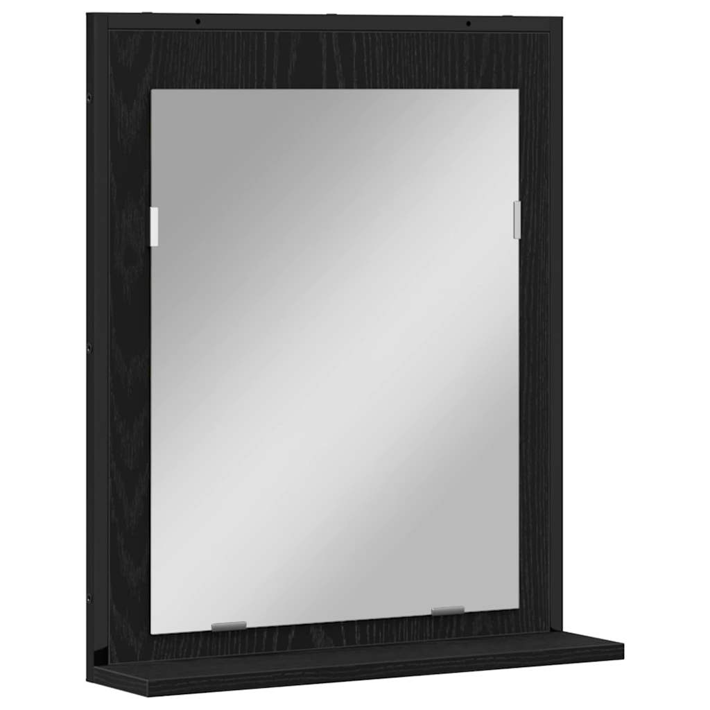 Speil Svart Eik 50 X 12 X 60 Cm Glass Og Konstruert Tre